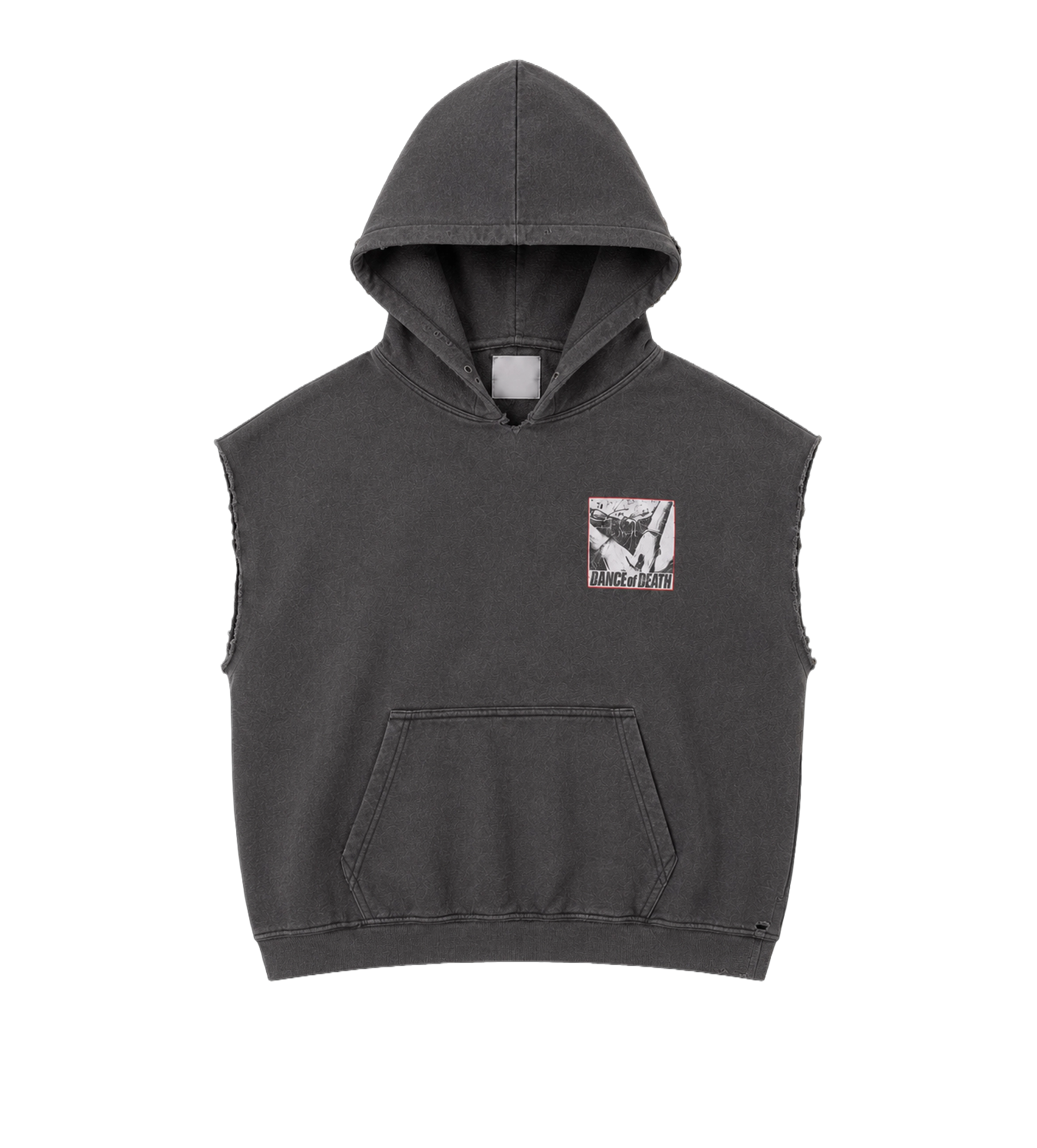 Paly Dr. Blue Cut Off Hoodie in Grey