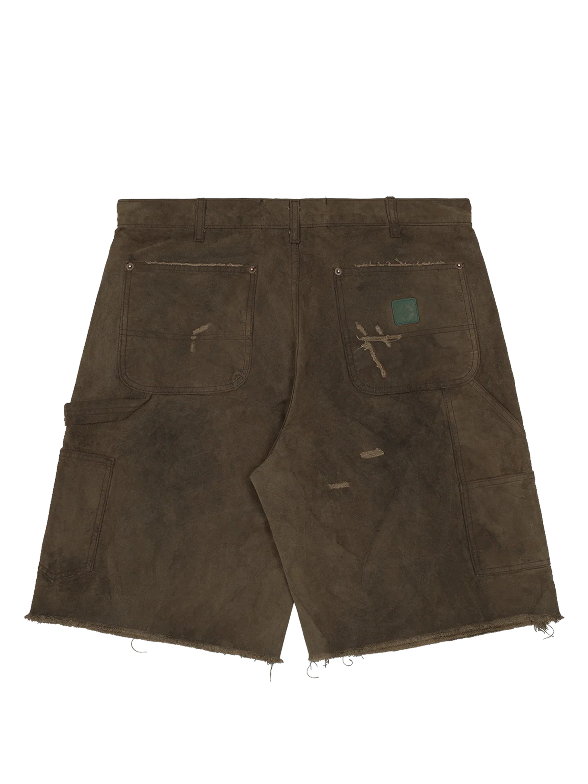 Paly Sinned 4 Nothing Waxed Canvas Double Knee Shorts in Brown