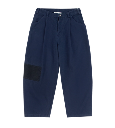 Ranch Patchwork Wijde Broekspijpen Marineblauw