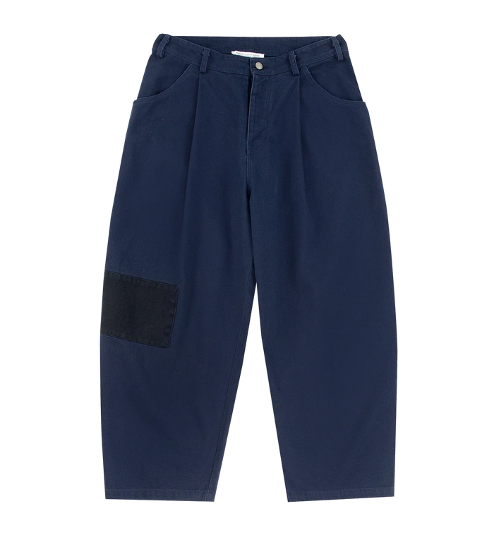 Ranch Patchwork Wijde Broekspijpen Marineblauw