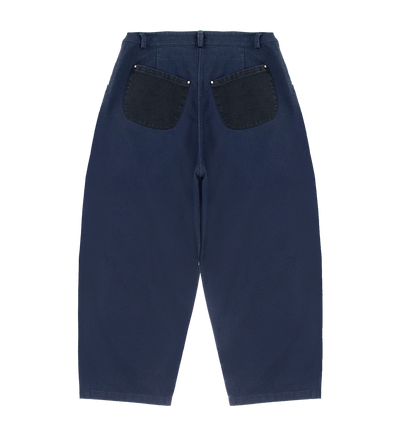 Ranch Patchwork Wijde Broekspijpen Marineblauw