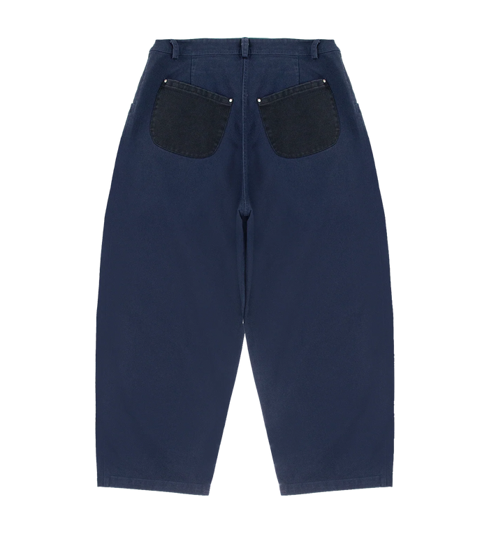Ranch Patchwork Wijde Broekspijpen Marineblauw