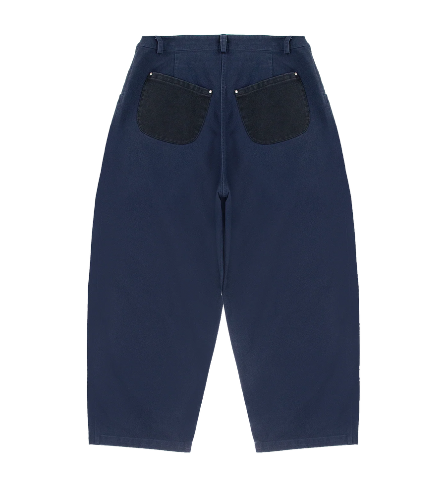 Ranch Patchwork Wijde Broekspijpen Marineblauw