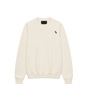 Katoenen Sweater met Ronde Hals in Krijtwit