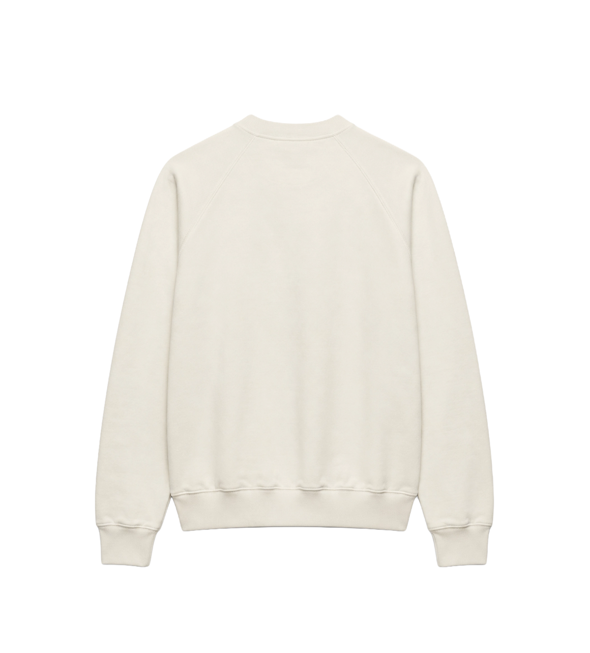 Katoenen Sweater met Ronde Hals in Krijtwit