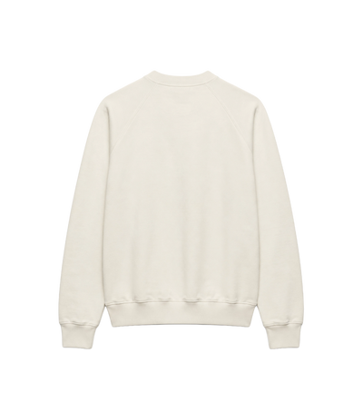 Katoenen Sweater met Ronde Hals in Krijtwit