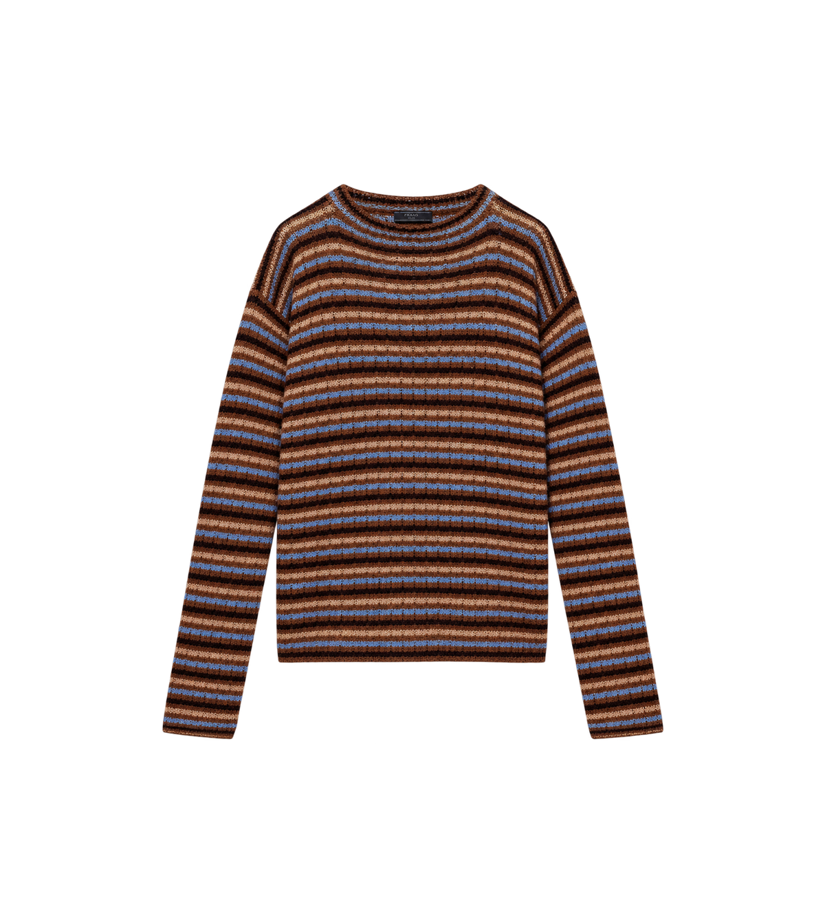 Shetland Wool Boat Neck Sweater Multicolor