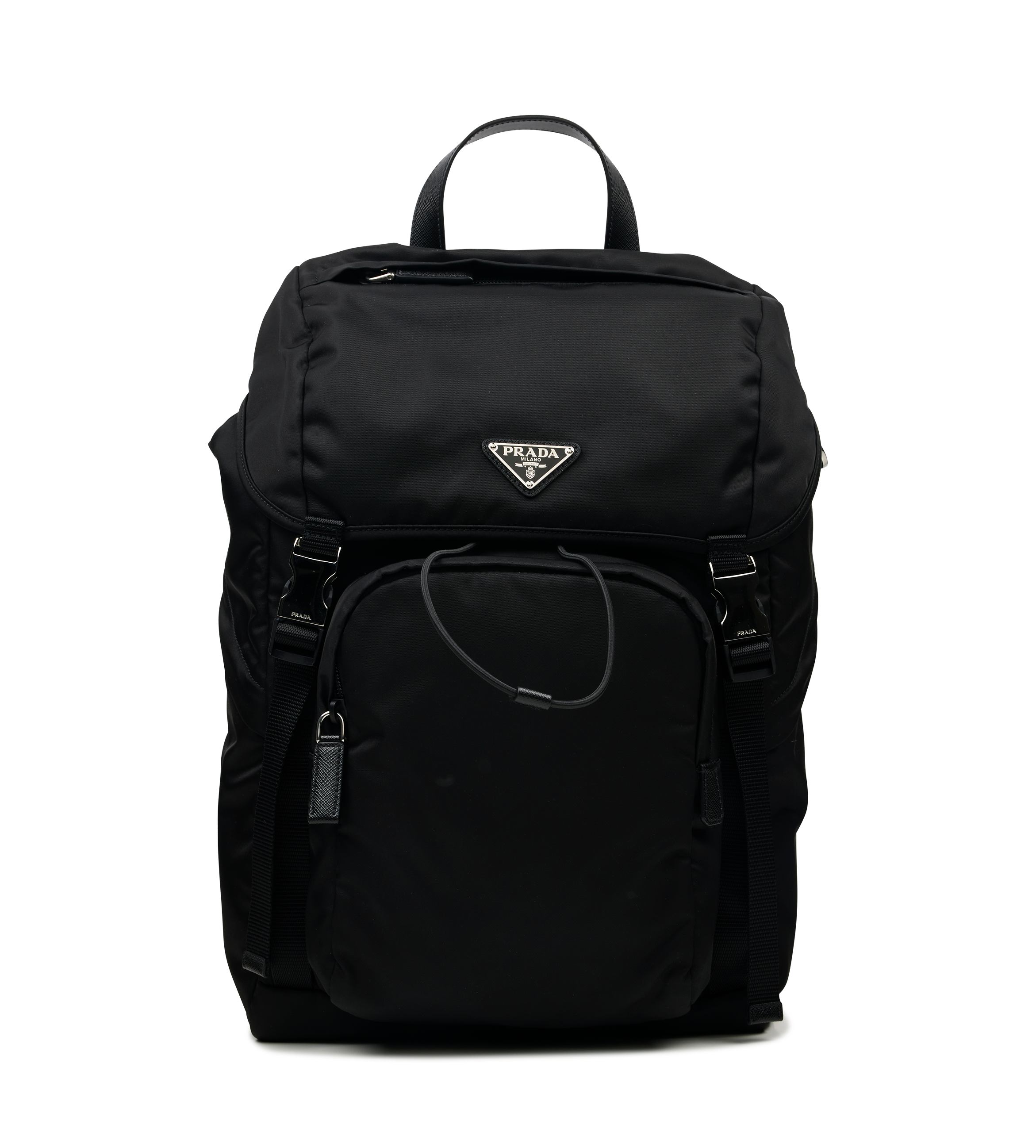 Prada Re-Nylon and Saffiano Leather Backpack in Black