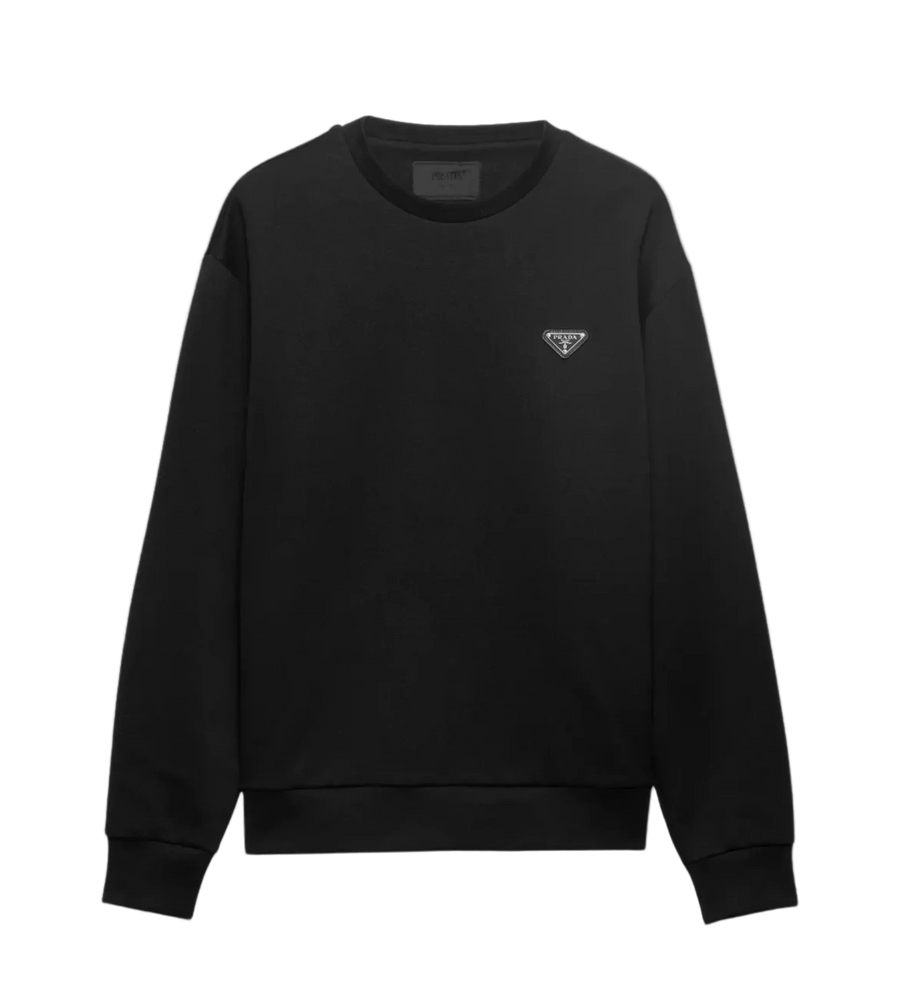 Prada Technical Cotton Sweatshirt in Black