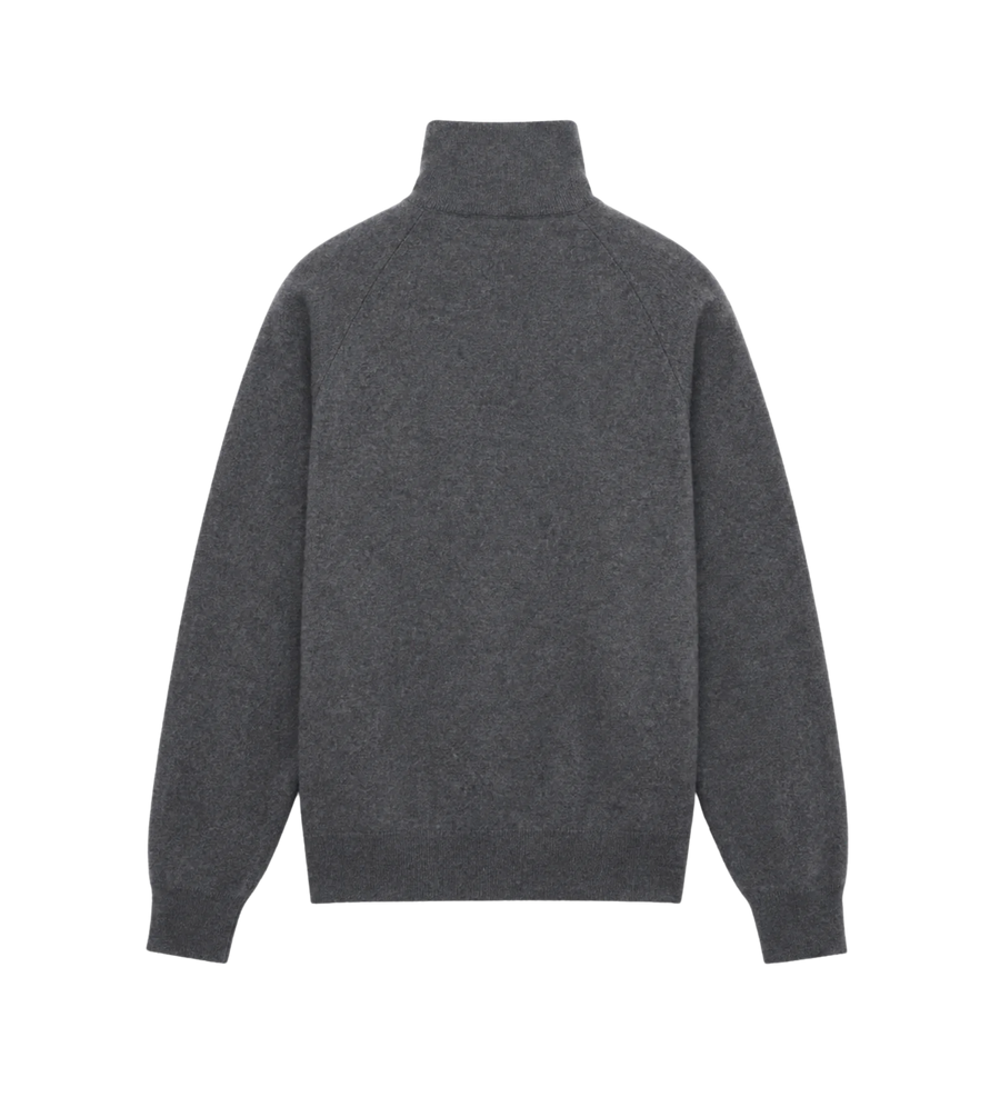 Wool and Cashmere Polo Sweater Slate Gray