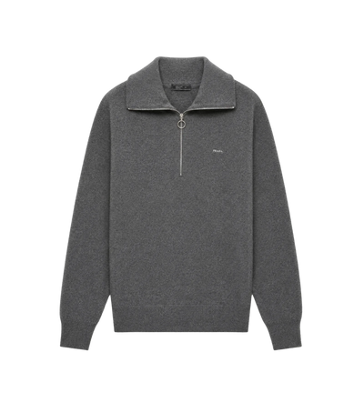 Wool and Cashmere Polo Sweater Slate Gray