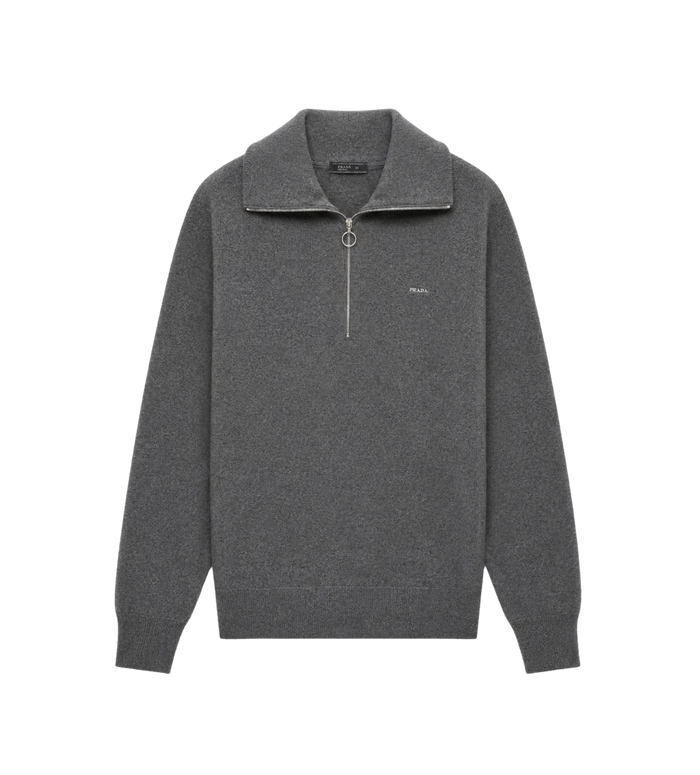 Wool and Cashmere Polo Sweater Slate Gray