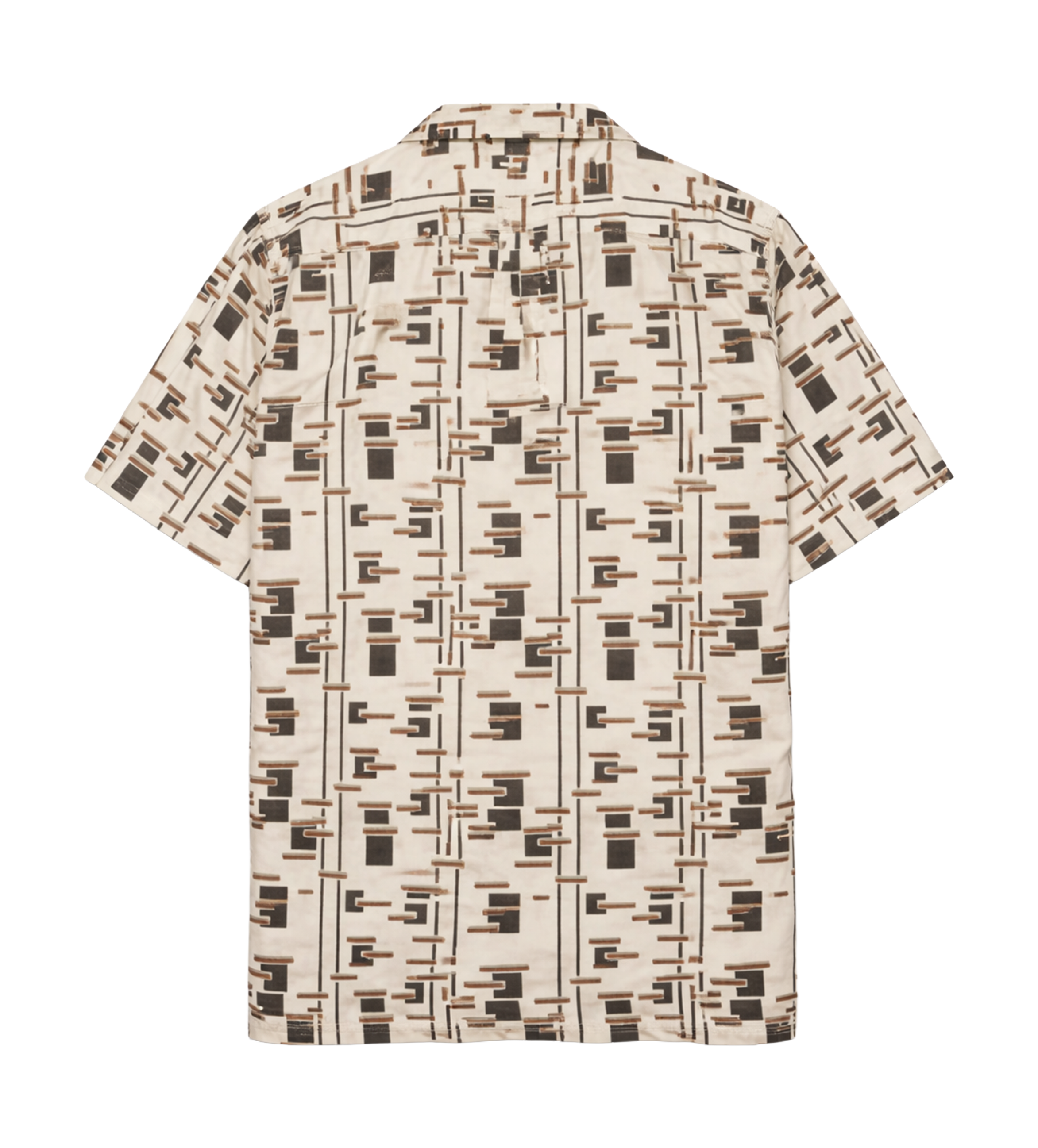 Prada Printed Cotton-Blend Shirt in Natural/Burgundy