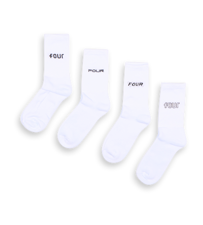 4 Pack Socks - White