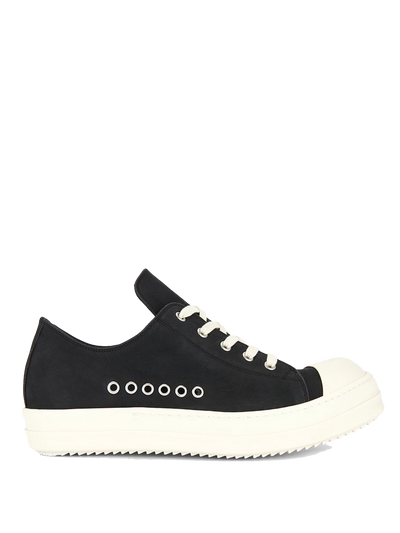Leather Lace-Up Sneakers Black