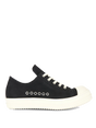 Leather Lace-Up Sneakers Black
