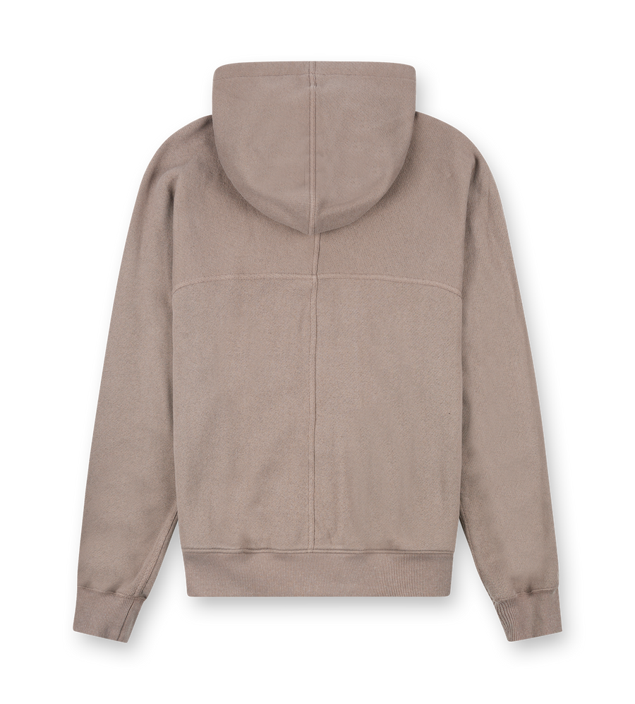 Rick Owens Terry Zip-Up Hoodie in Dust