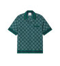Radiating Monogram Silk Short Sleeve Shirt Green