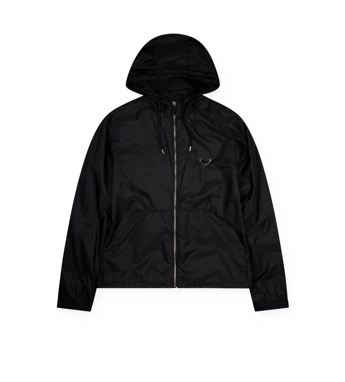 Re-Nylon Hooded Jacket in Black