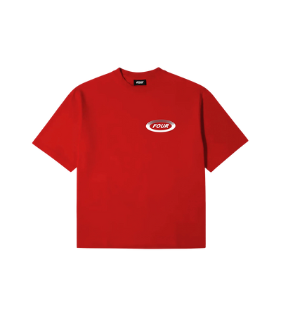 Reconstructed Circles Boxy T-shirt Savy Red