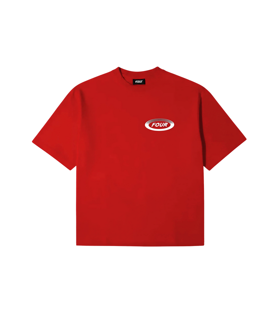 Reconstructed Circles Boxy T-shirt Savy Red