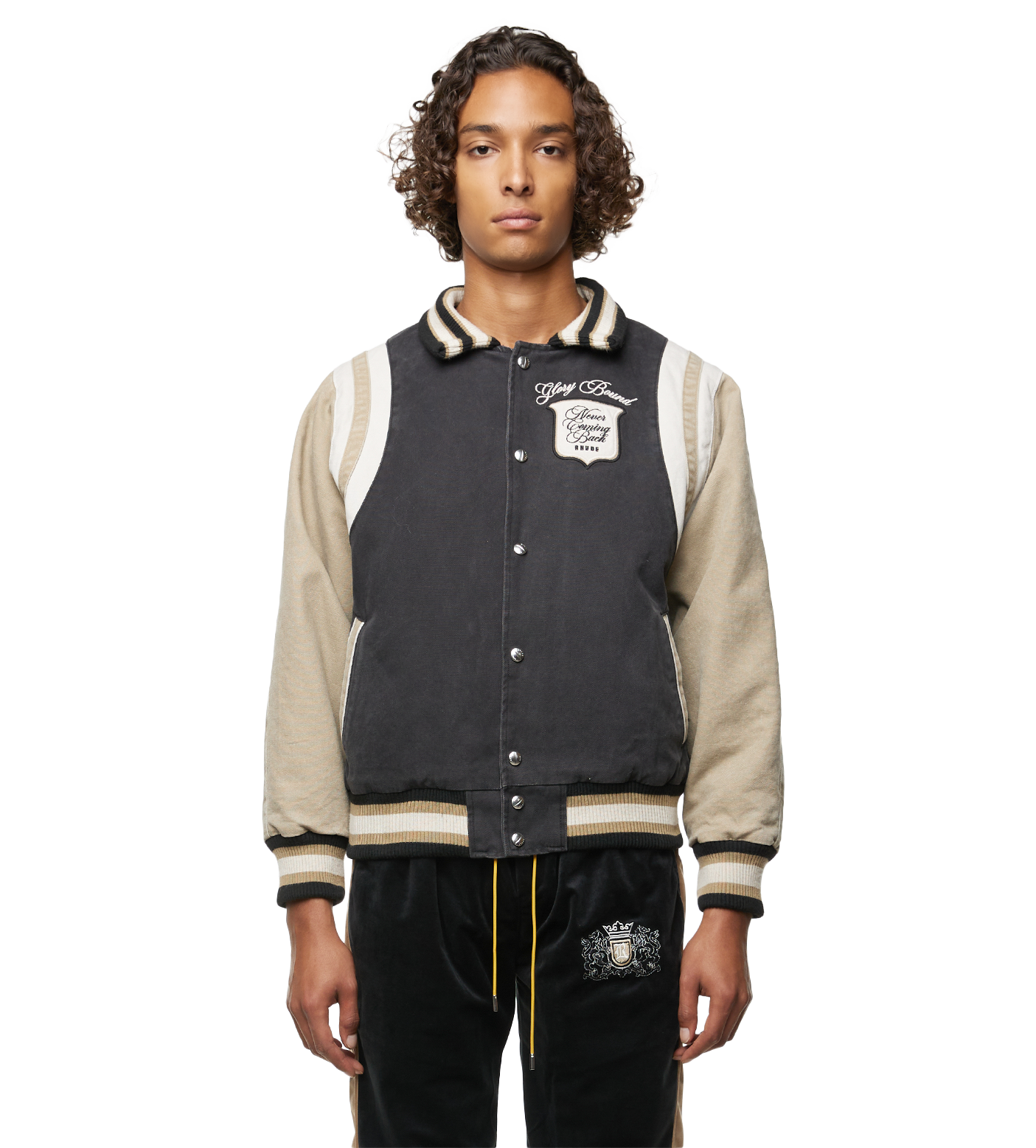 Casual Varsity Jacket Black
