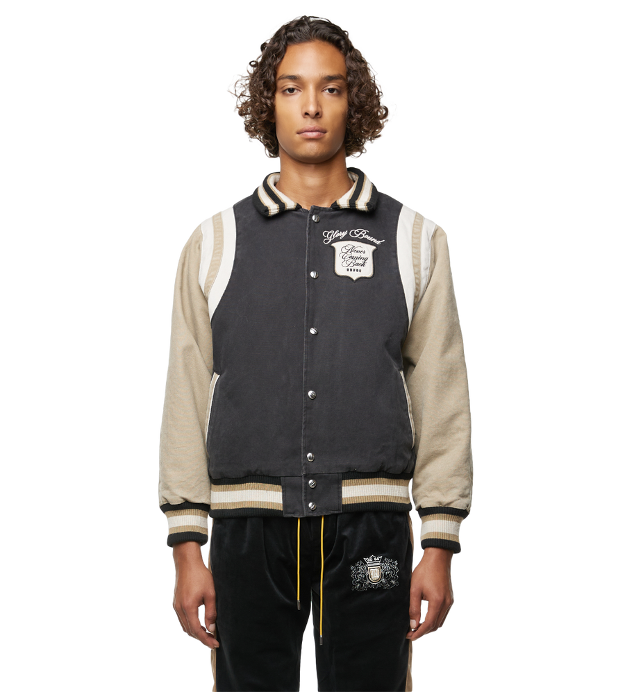 Casual Varsity Jacket Black