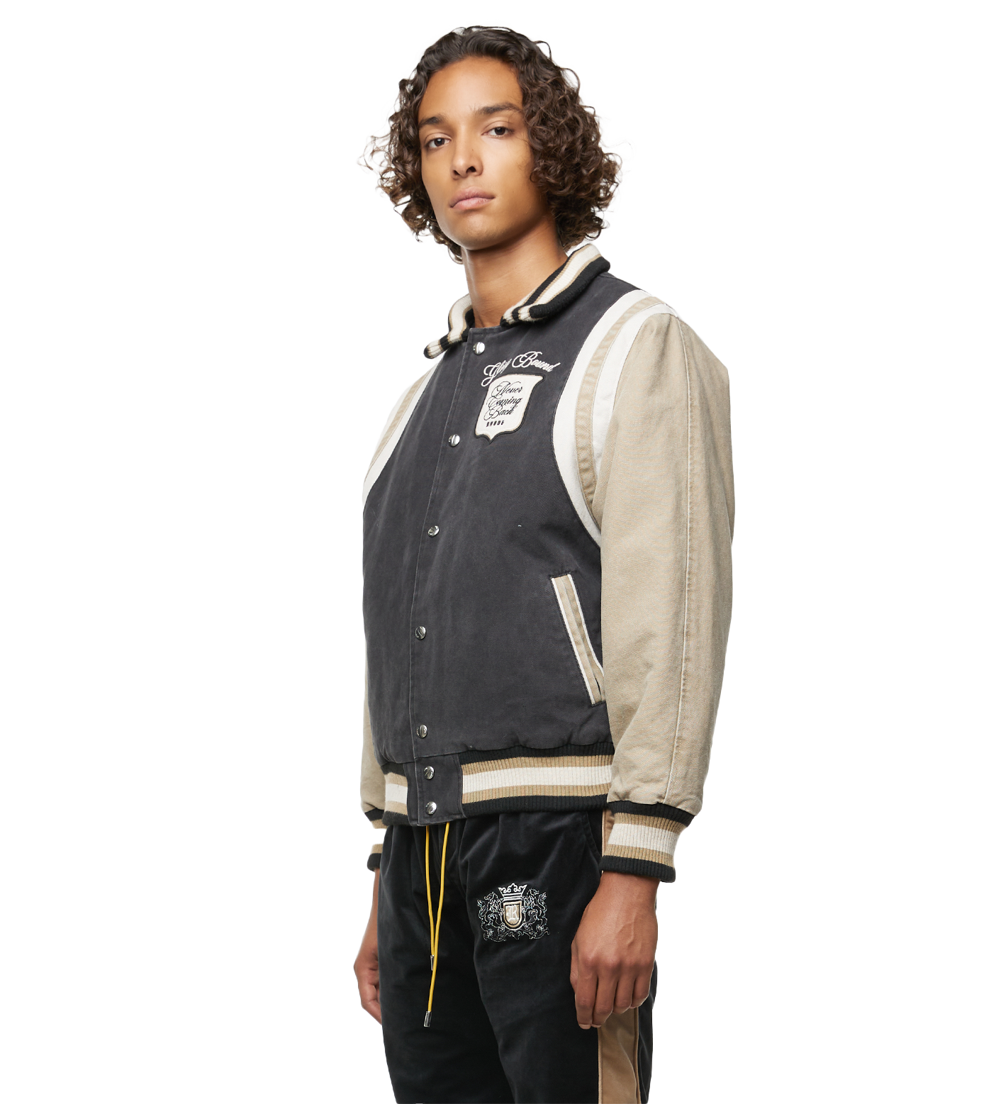 Casual Varsity Jacket Black