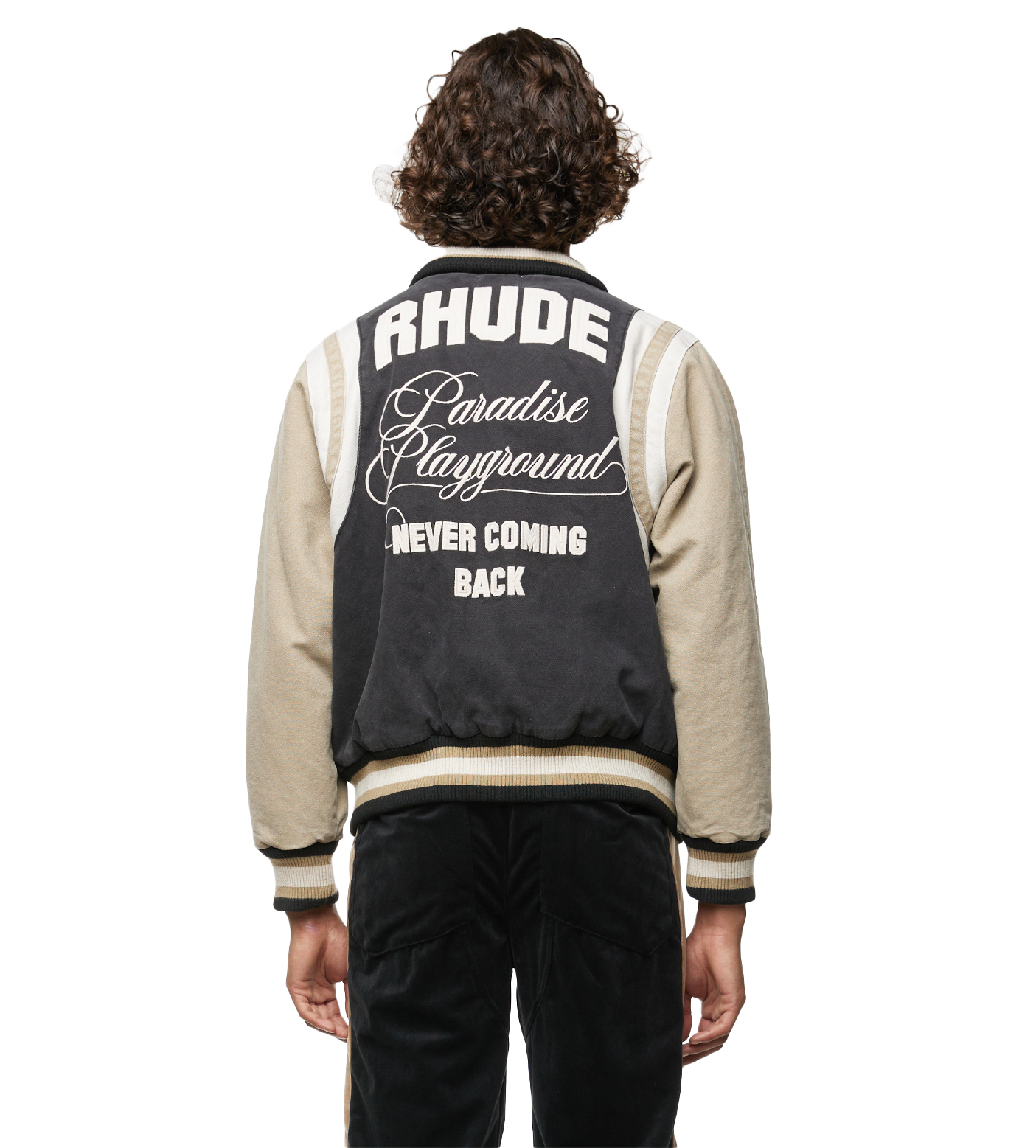 Casual Varsity Jacket Black