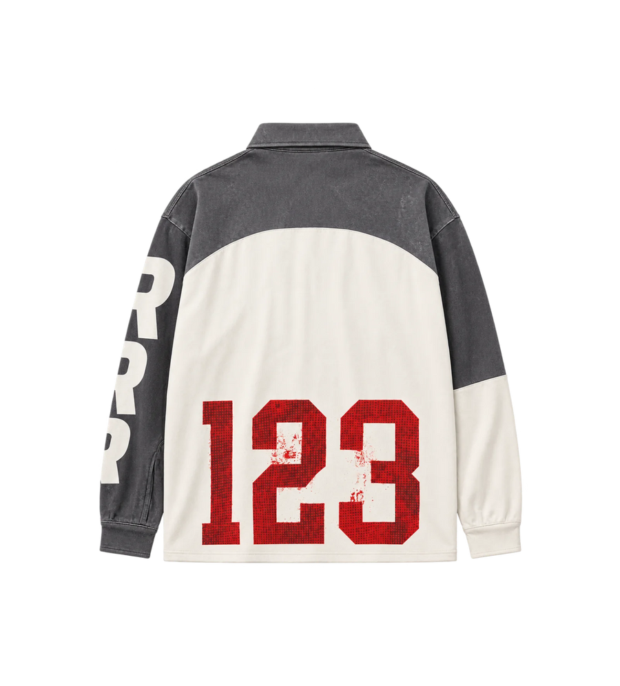 American Rugby Polosweater White // Navy