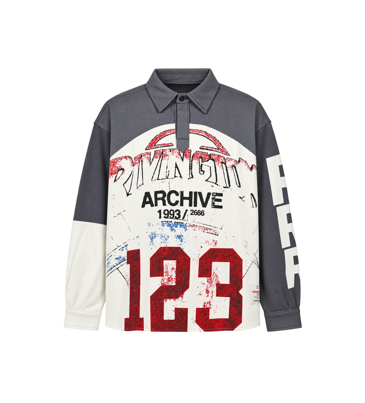 American Rugby Polosweater White // Navy
