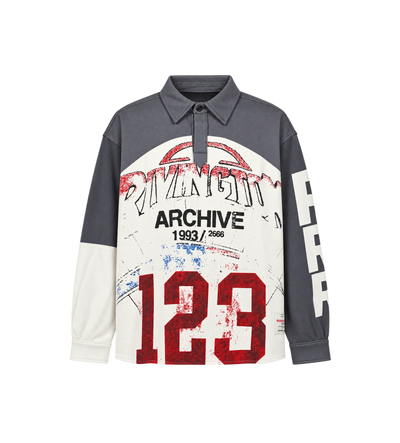 American Rugby Polosweater White // Navy