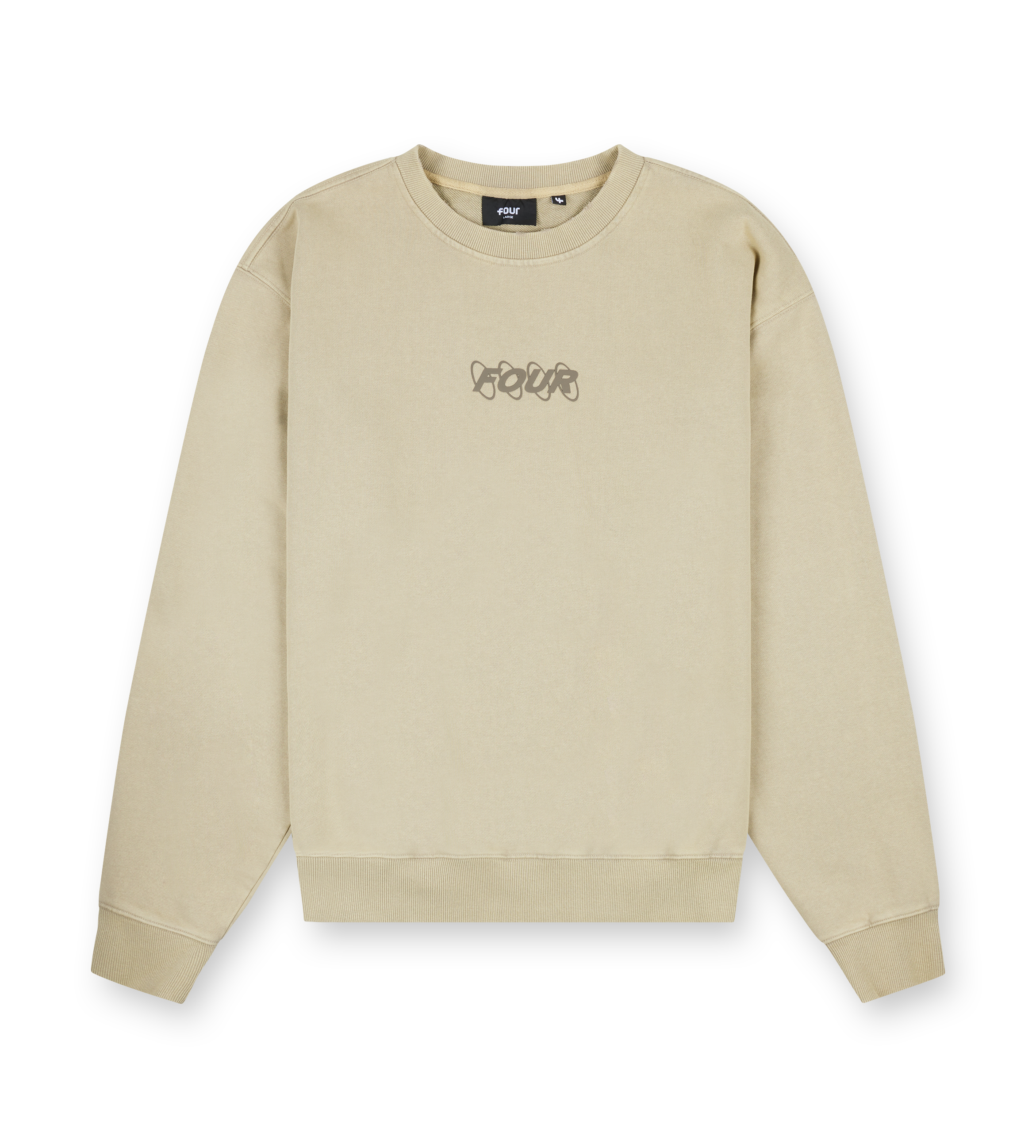 Circles Boxy Crewneck Washed Oatmeal