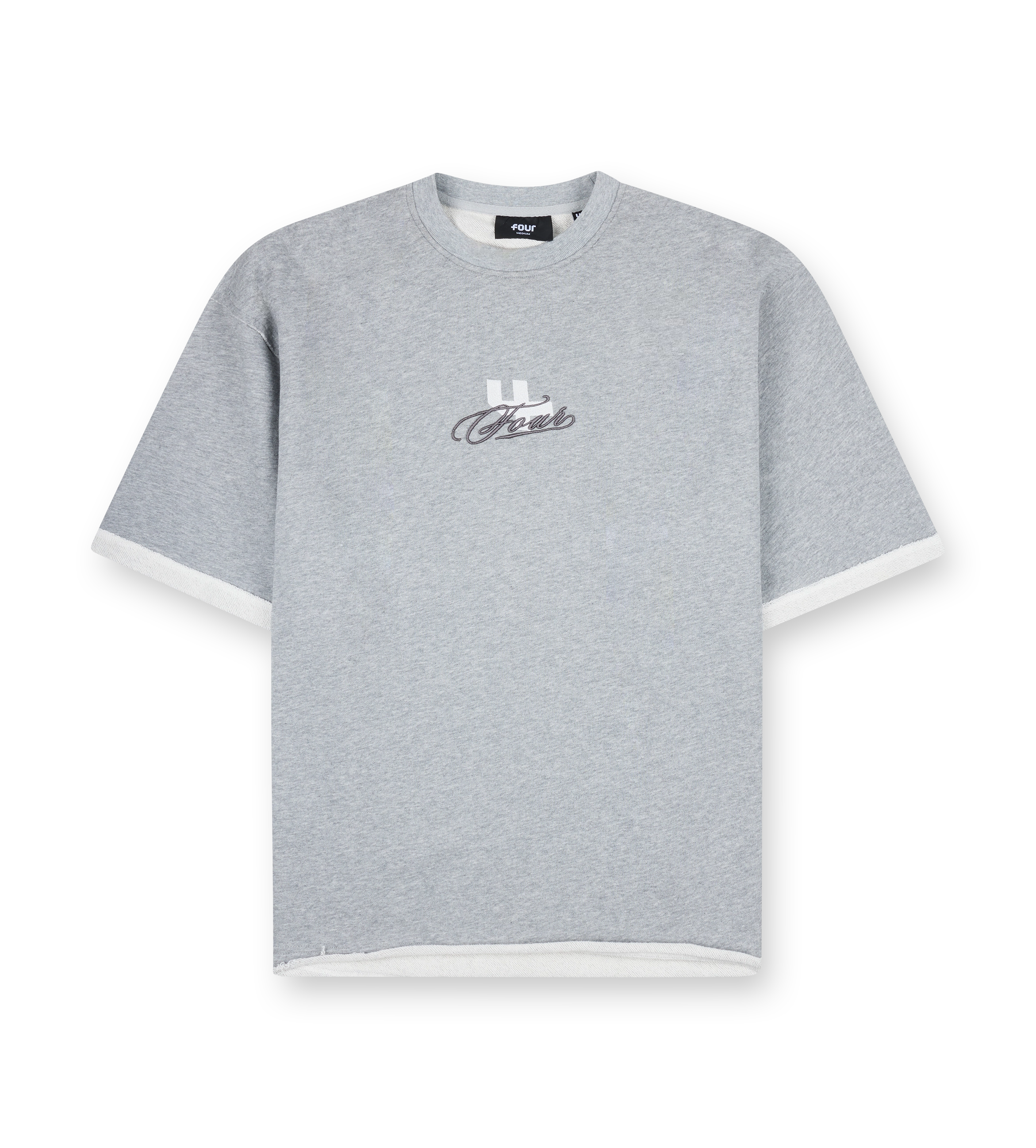 Raw Edge T-Shirt Grey Melange