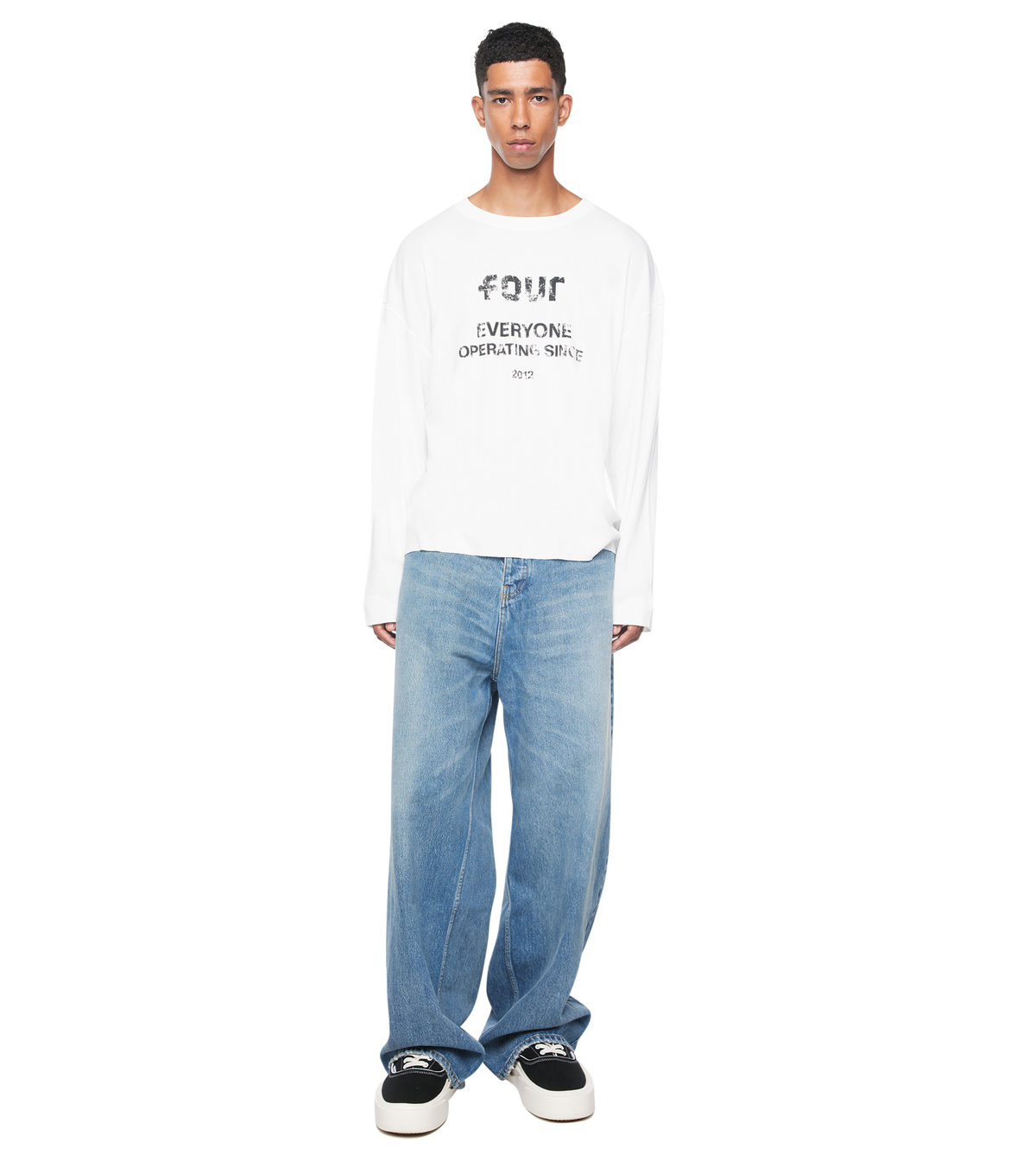 Quote Boxy Longsleeve White
