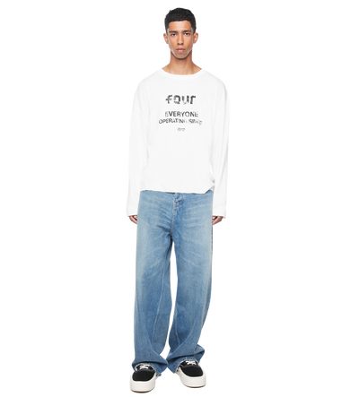 Quote Boxy Longsleeve White