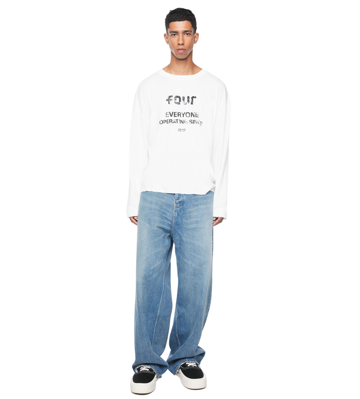 Quote Boxy Longsleeve White
