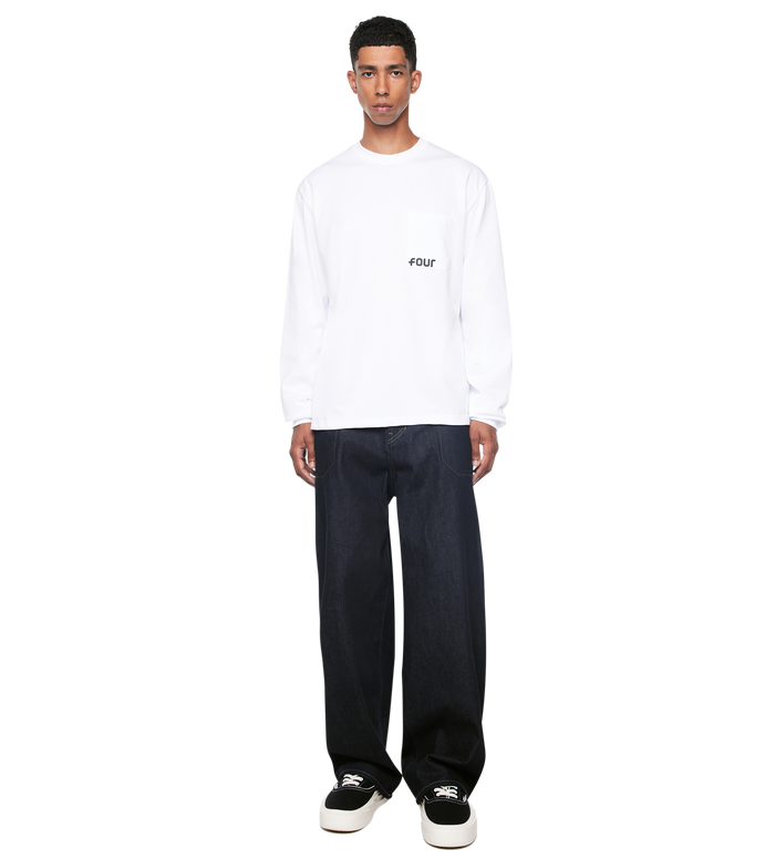 Logo Longsleeve Pocket T-shirt - White