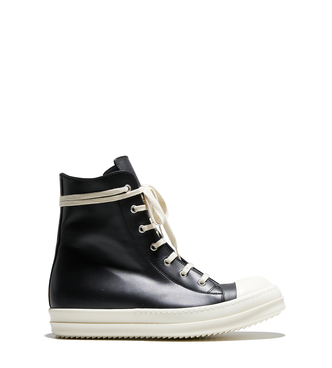 Leather High Top Sneaker Black