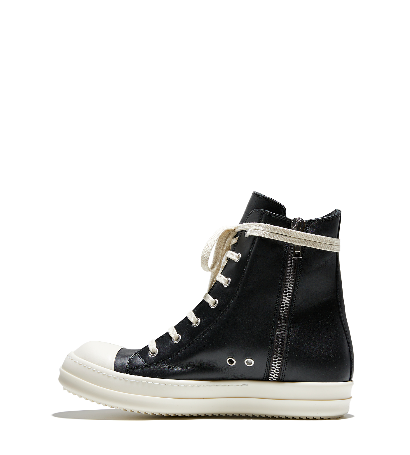Leather High Top Sneaker Black