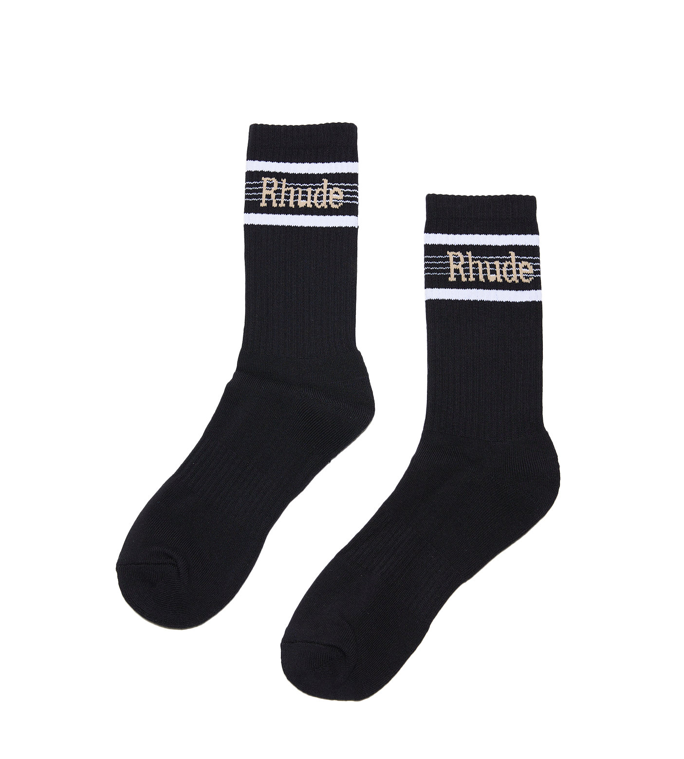 Stripe Logo Socks Black