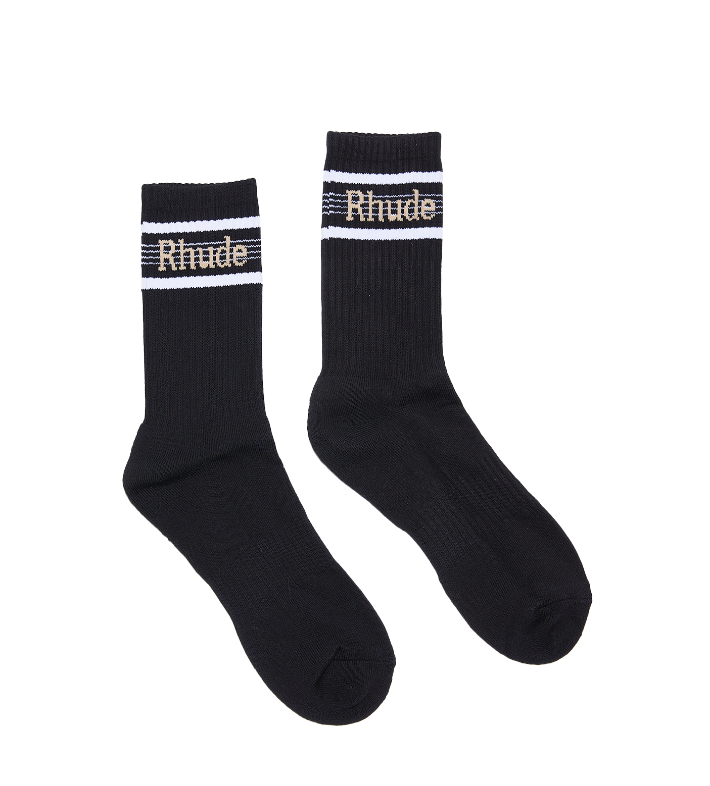 Stripe Logo Socks Black