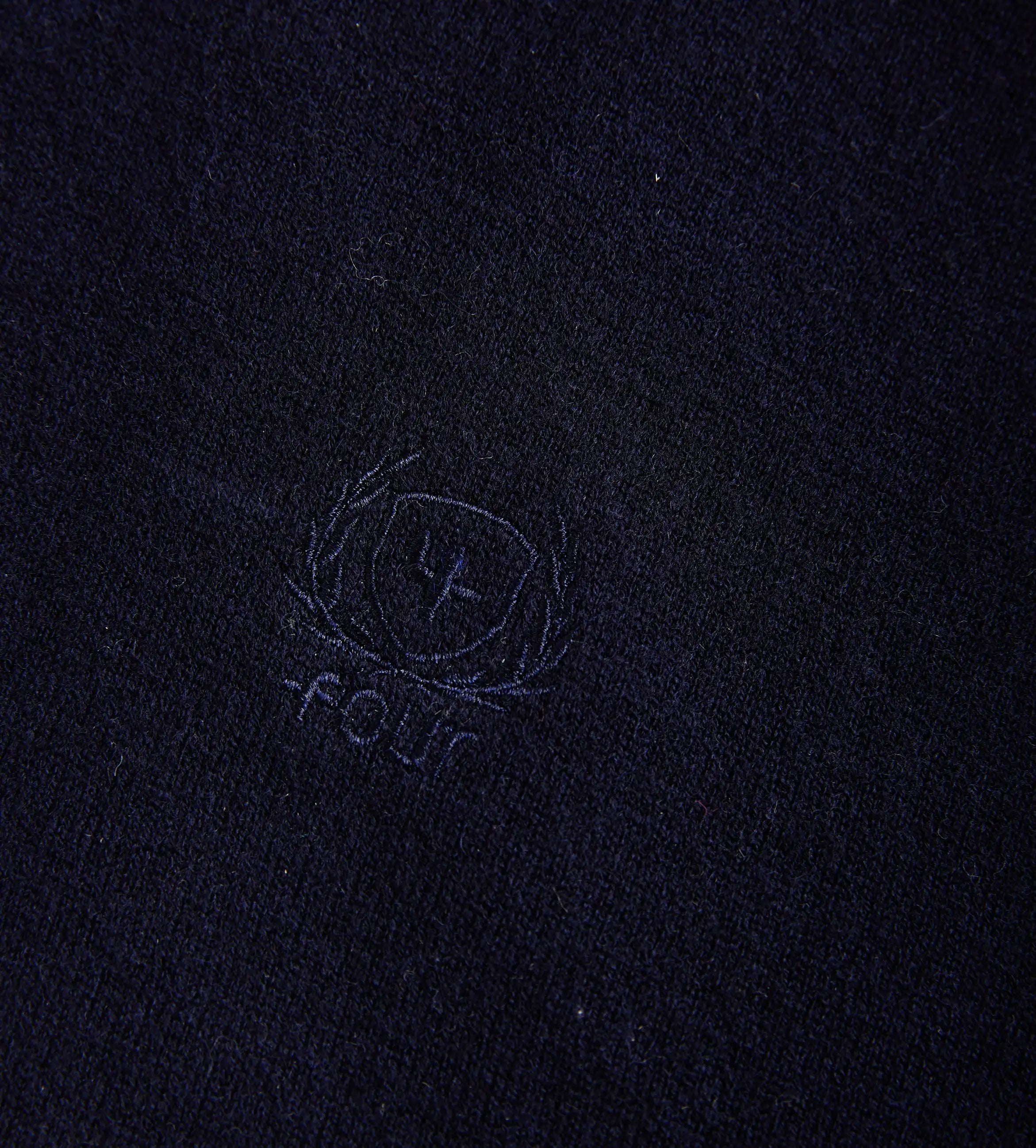 Knitted Long Sleeve Polo Navy