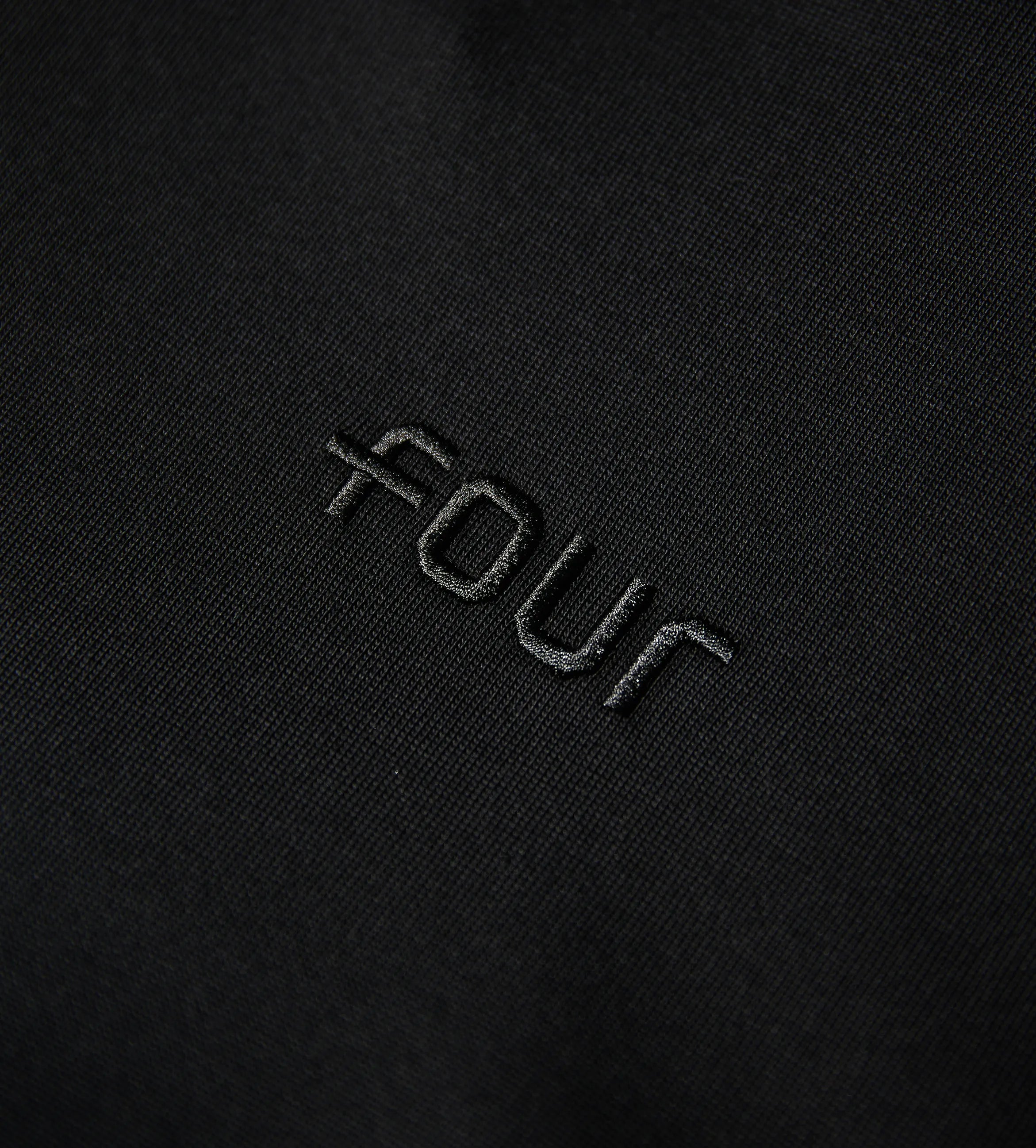 Double Layered Hoodie Logo Embroidery All Black