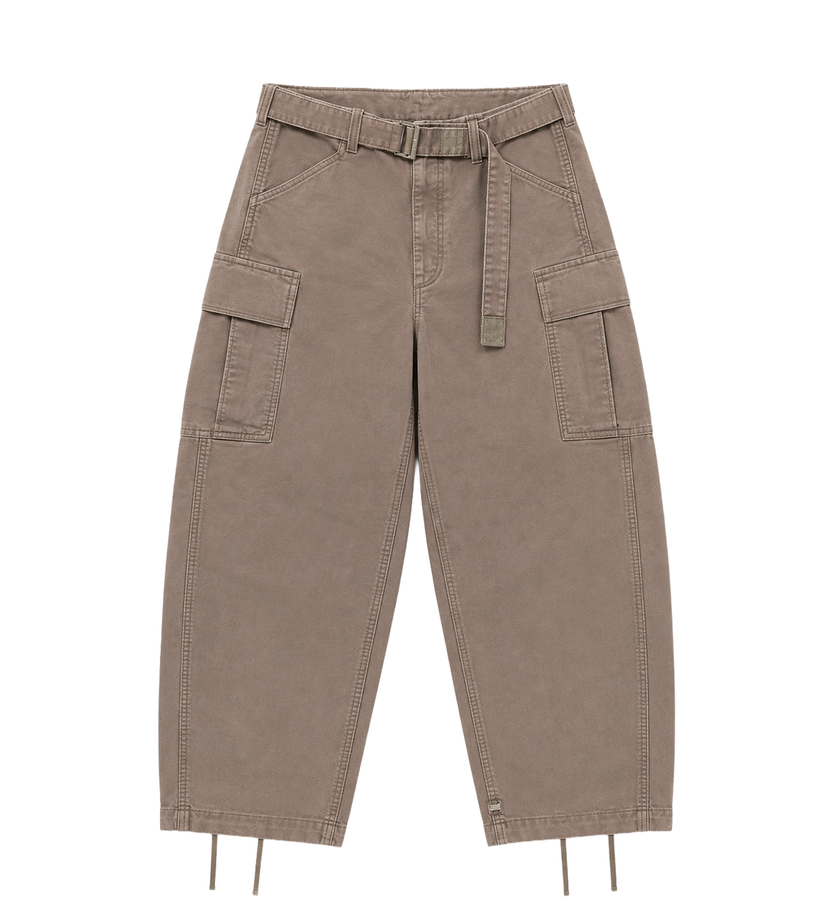 Suède katoenen cargobroek bruin