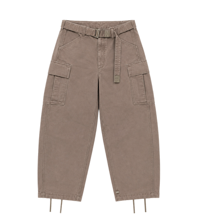 Suède katoenen cargobroek bruin