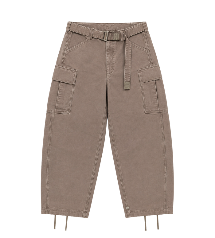 Suède katoenen cargobroek bruin