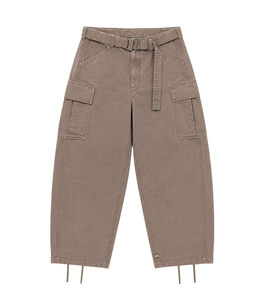 Suède katoenen cargobroek bruin