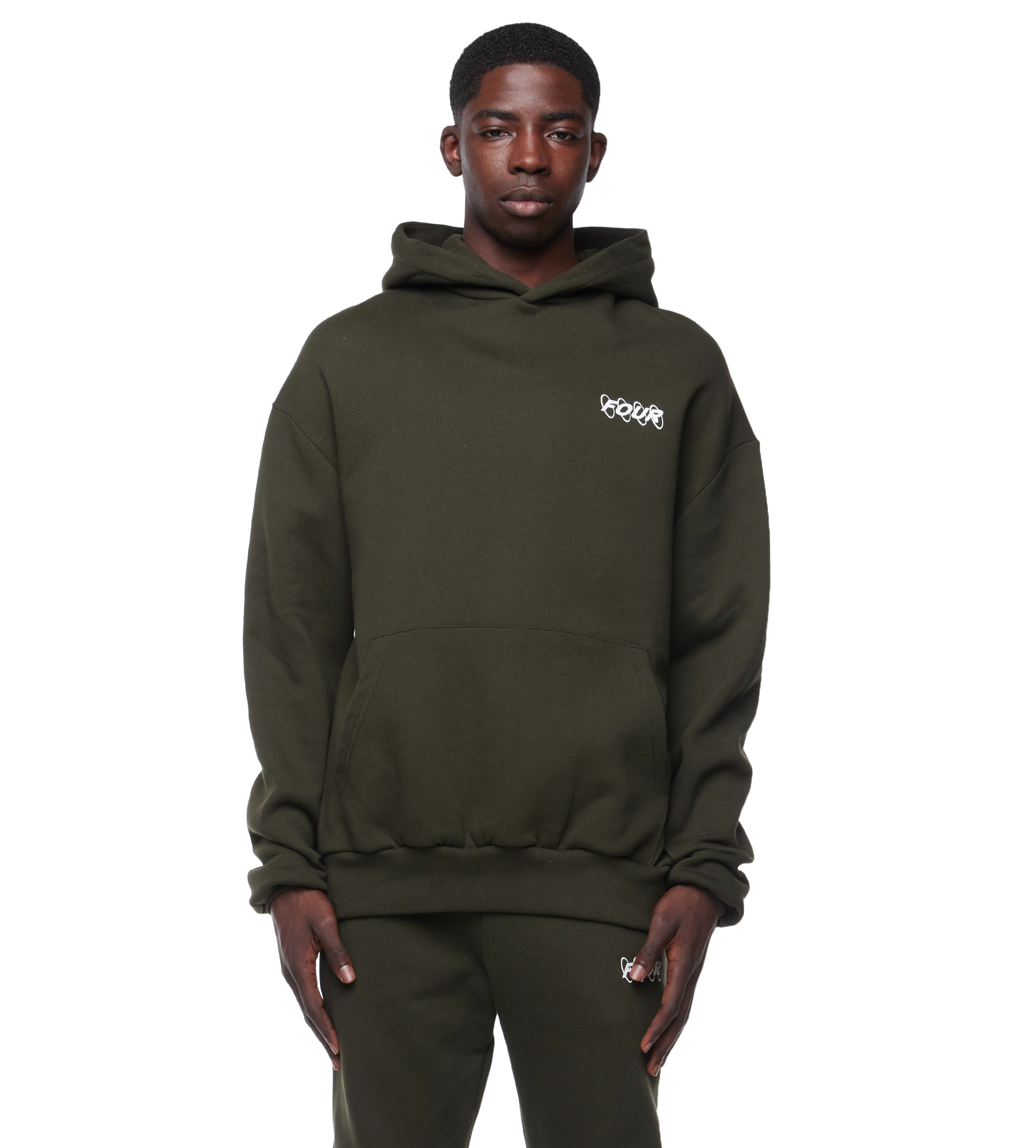 Circles Logo Hoodie Army Green