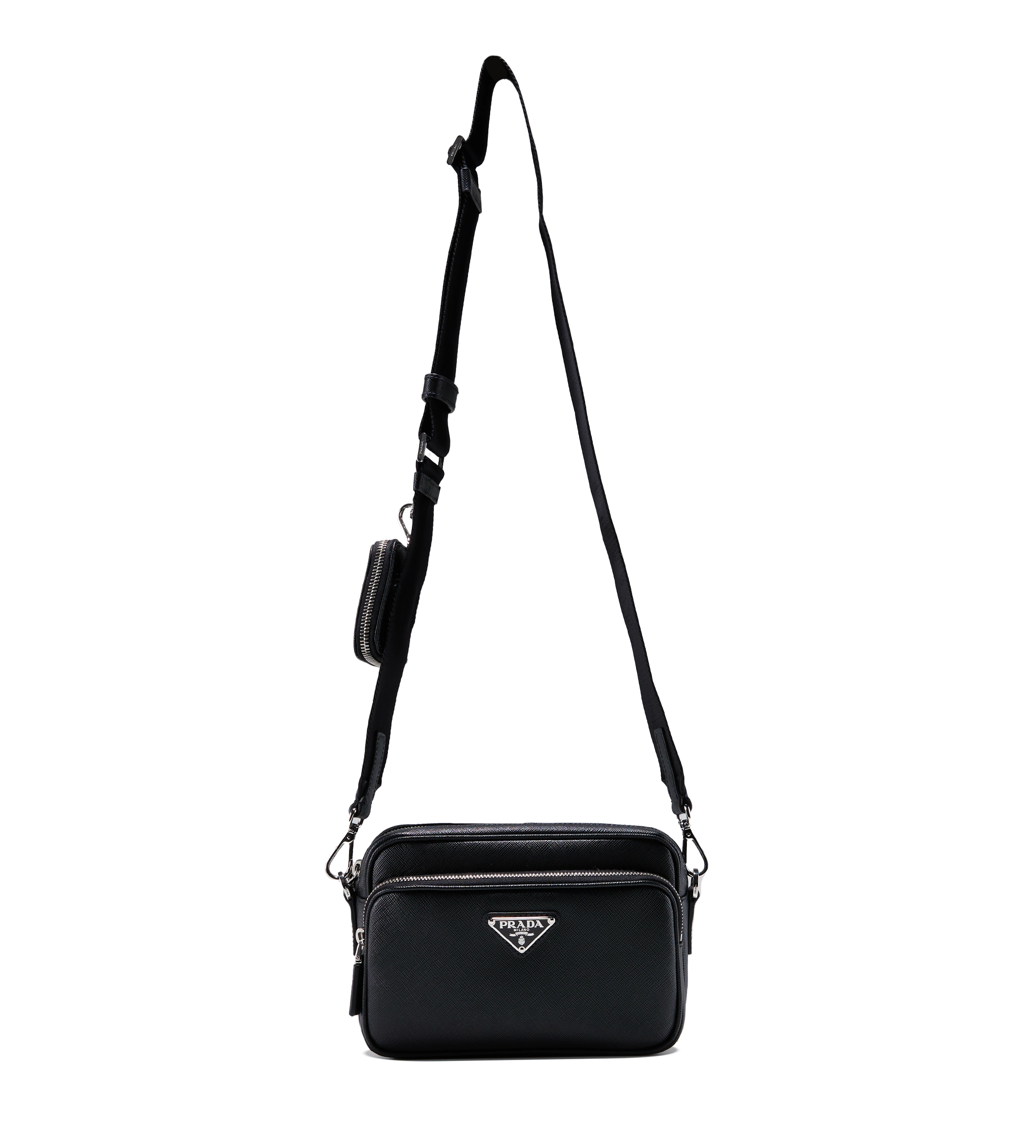 Saffiano Leather Shoulder Bag Black